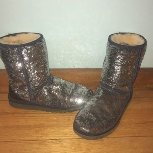 Navy blue and silver sequin UGG Australia boots